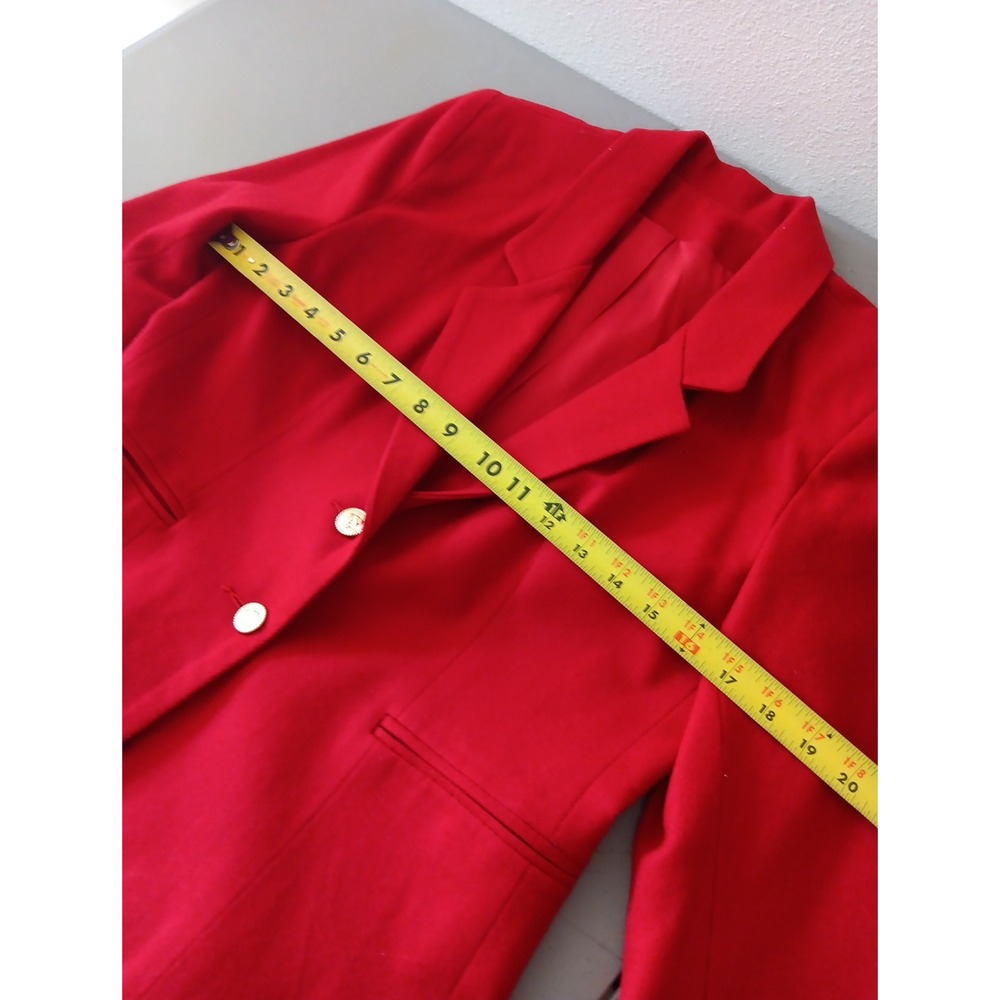 Stephen Douglas Blazer Womens 8P Red Wool NOS Nautical Equestrian Old Money NEW - Picture 8 of 11
